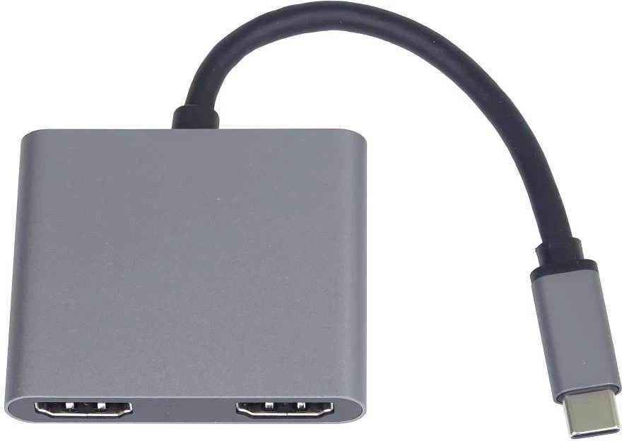 PremiumCord MST adapteris USB-C prie 2x HDMI, USB3.0, PD, 4K ir FULL HD 1080p raiškos