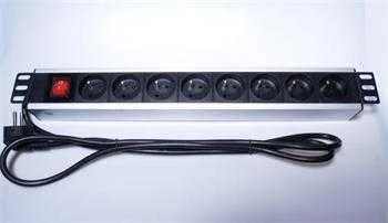Šakotuvas PremiumCord PremiumCord Panel napájecí do 19'' racku 1.5U, 8x230V, 2m kabelis, vypínač