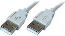 USB kabelis PremiumCord USB-A - USB-A 1 m Balta (ku2aaA1)