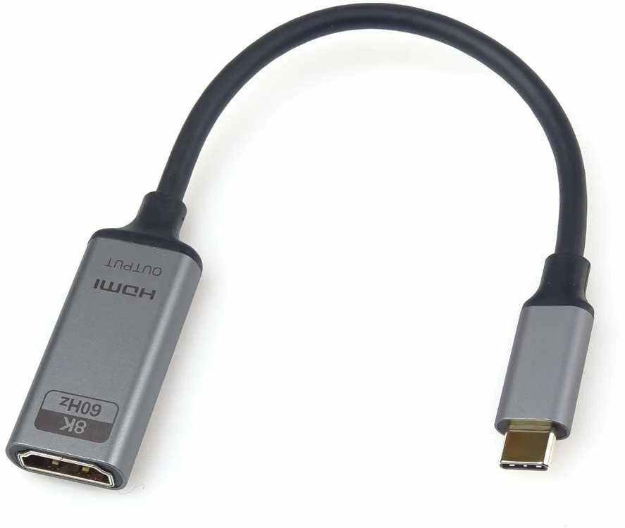 USB-C į HDMI adapteris 8K 60Hz su pilku korpusu