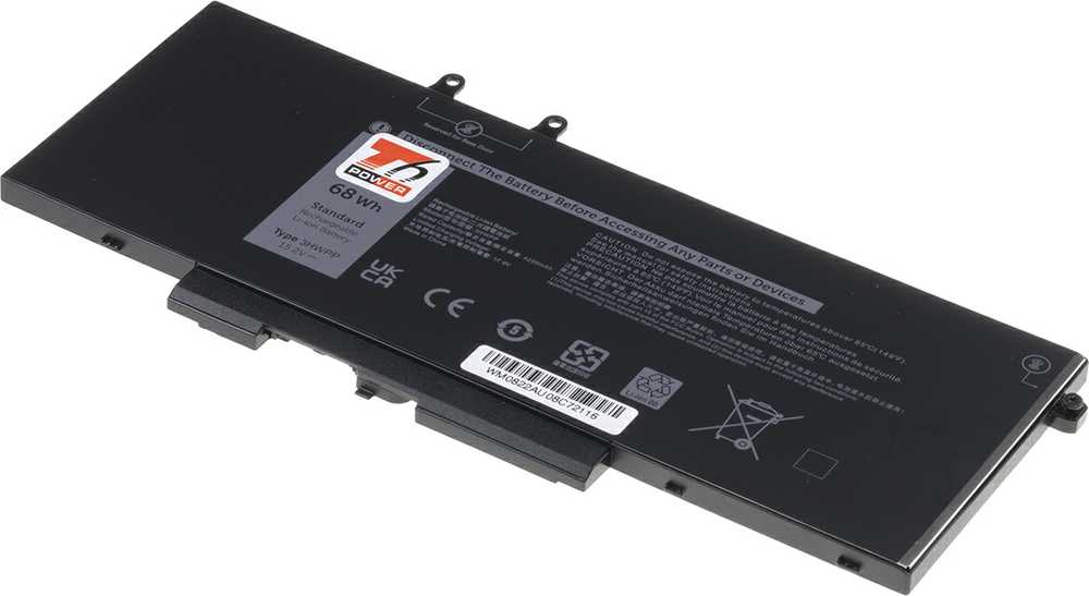 T6 Power T6 maitinimo akumuliatorius, skirtas „Dell Latitude 5401“, „5410“, „5501“, „5510“ ir „Precision 3550“ kompiuteriams