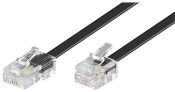 Goobay GOOBAY 10x Modulinis prijungimo kabelis 10m juodas RJ11 / RJ14 kištukas 6P4C iki RJ45 kištukas 8P4C DSL modemo/maršrutizatoriaus prijungimui prie skirstytuvo - 68578