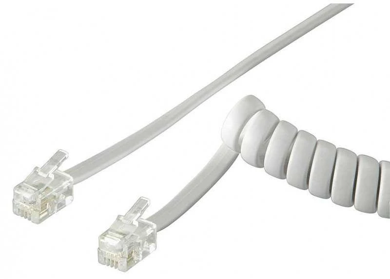 Lexi-NET susuktas telefono kabelis - 2xRJ10 4p4c, 2m, baltas
