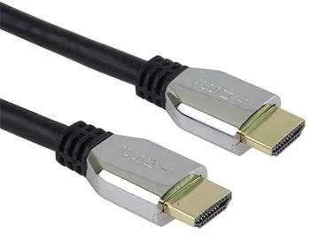 HDMI laidas su metalinėmis jungtimis ir auksiniais kontaktais