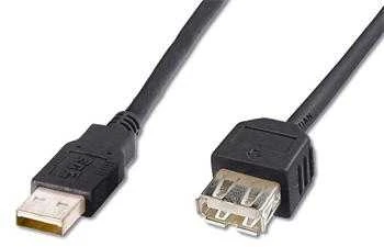 Premiumcord USB 2.0 extension cable, A-A, 0.5m juodas