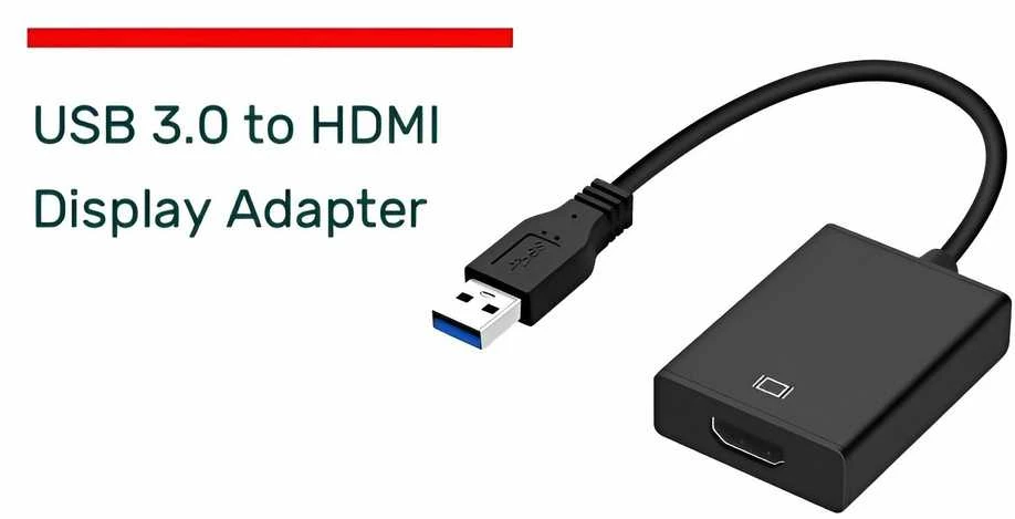 USB 3.0 į HDMI vaizdo adapteris su jungtimi