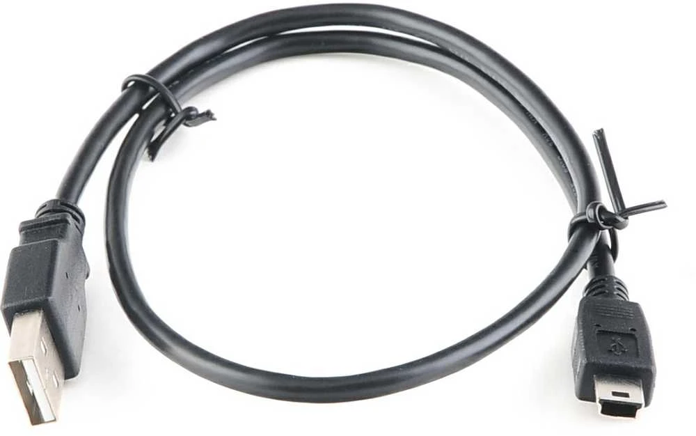 Kabelis USB PremiumCord USB-A - miniUSB 0.5 m Juodas (ku2m05a)