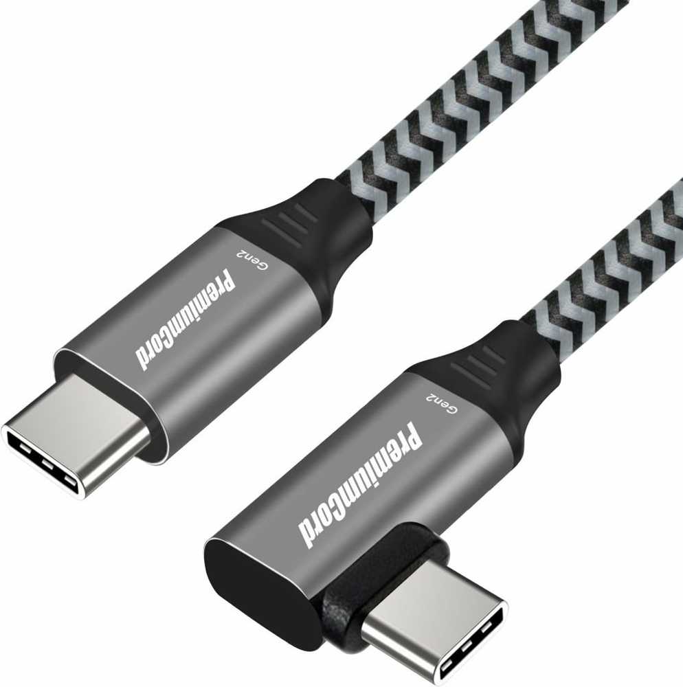 „Premiumcord“ USB-C lenktas kabelis (USB 3.2 GEN 2, 3A, 60 W, 20 Gbit/s) 0,5 m