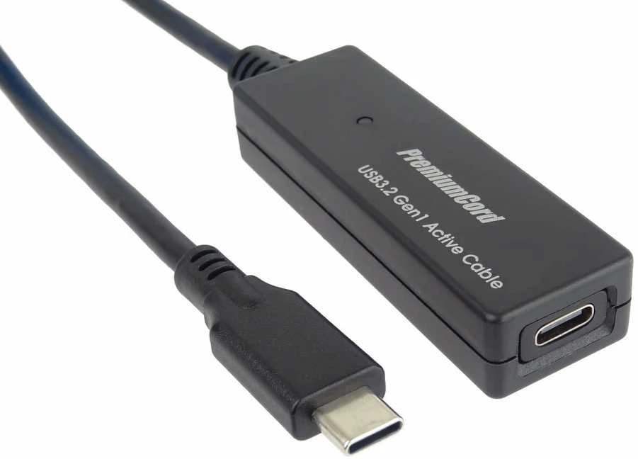 PREMIUMCORD USB-C kartotuvas ir ilgintuvas vyriškas-moteris, 5Gbps 5m