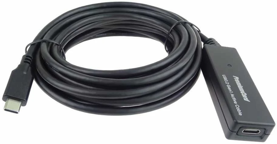 PREMIUMCORD USB-C kartotuvas ir ilgintuvas vyriškas-moteris, 5Gbps 5m