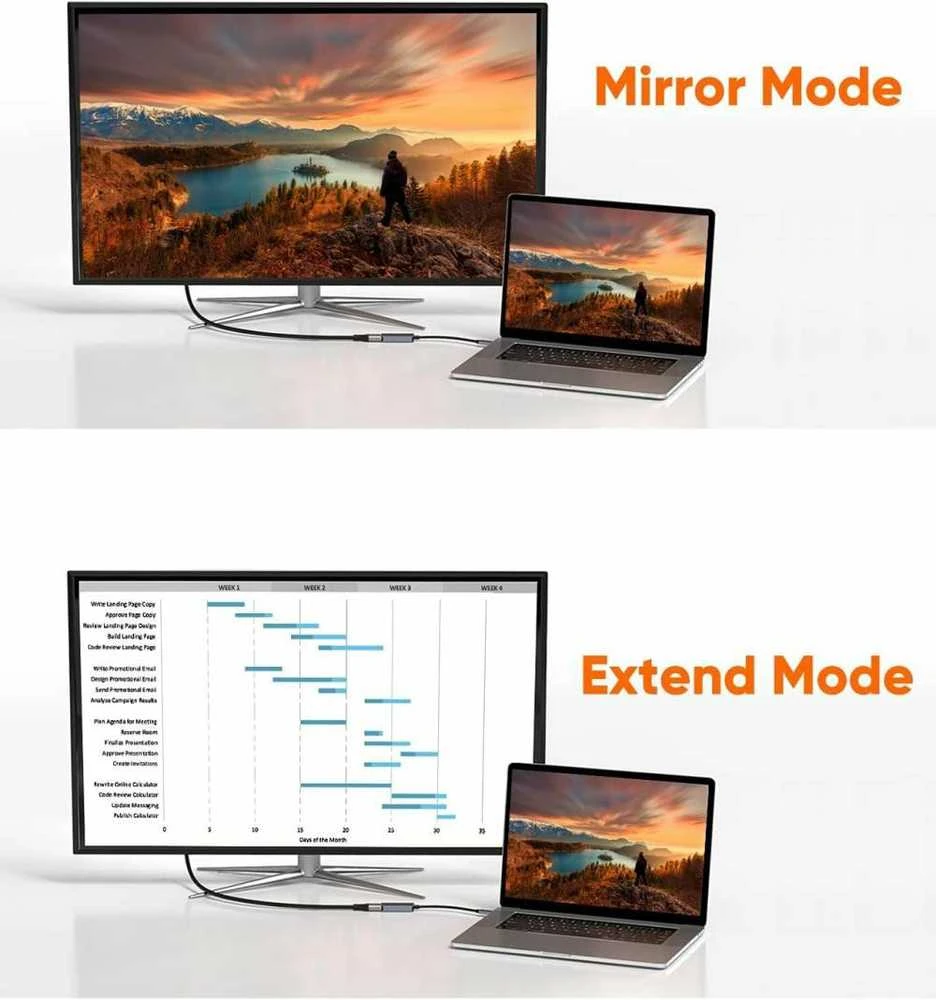 „PremiumCord“ kabelis nuo USB-C iki HDMI 2 m vaizdo raiška 8K@60Hz, 4K@144Hz Aliuminis