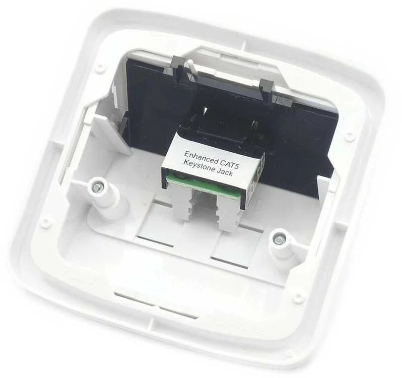 DATACOM UTP dvigubas lizdas ABB TANGO 2xRJ45 kat.6 WH