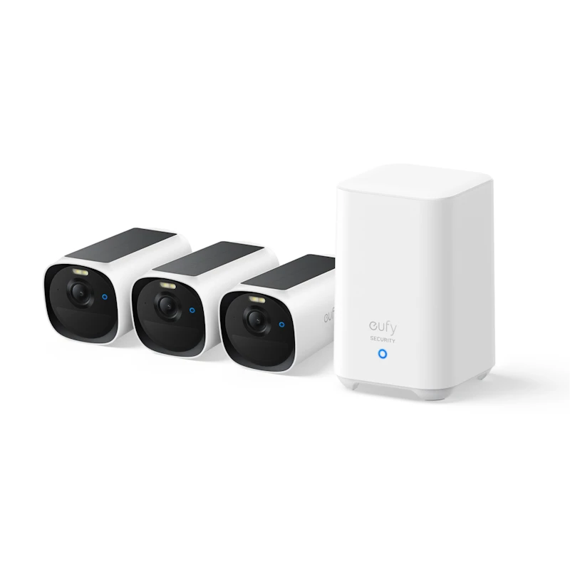 „Eufy Cam E40“ 3 kamerų rinkinys („HomeBase S380“) Baltas
