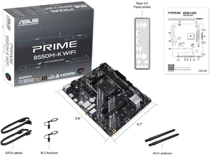 pagrindinė plokštė Asus PRIME B550M-K WIFI