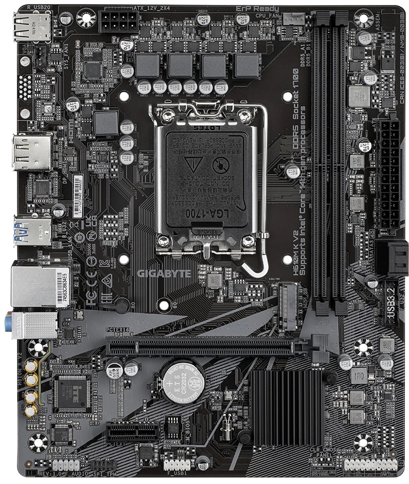 Pagrindinė plokštė GIGABYTE H610M K V2 LGA1700 1xHDMI 1xDP