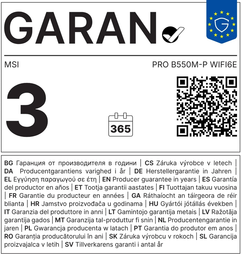 pagrindinė plokštė MSI PRO B550M-P WIFI6E