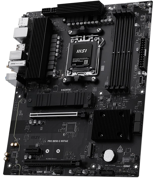 Pagrindinė plokštė PRO B850-S WIFI6E | MSI procesorių šeima AMD | Procesoriaus lizdas AM5 | DDR5 | Palaikomos standžiojo disko sąsajos SATA, M.2