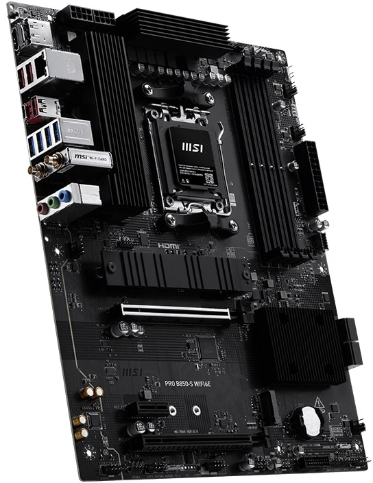 Pagrindinė plokštė PRO B850-S WIFI6E | MSI procesorių šeima AMD | Procesoriaus lizdas AM5 | DDR5 | Palaikomos standžiojo disko sąsajos SATA, M.2