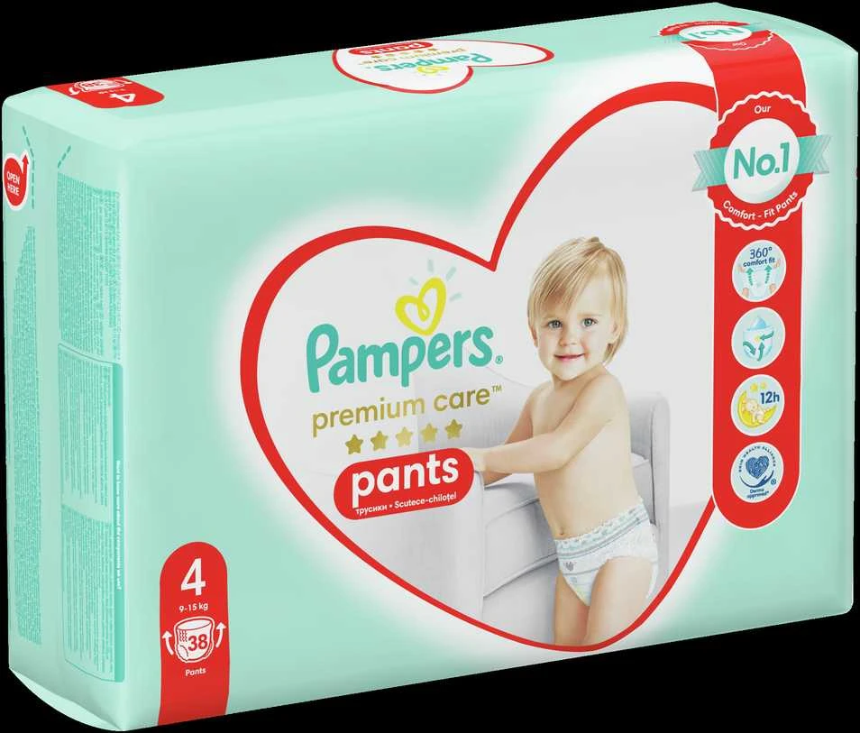 Sauskelnės-Kelnaitės PAMPERS Premium Pants, Value Pack,4 dydis, 38 vnt.