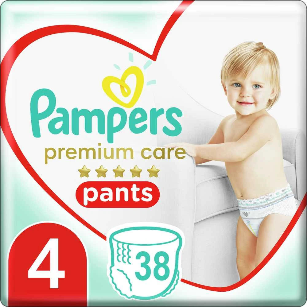 Sauskelnės-Kelnaitės PAMPERS Premium Pants, Value Pack,4 dydis, 38 vnt.