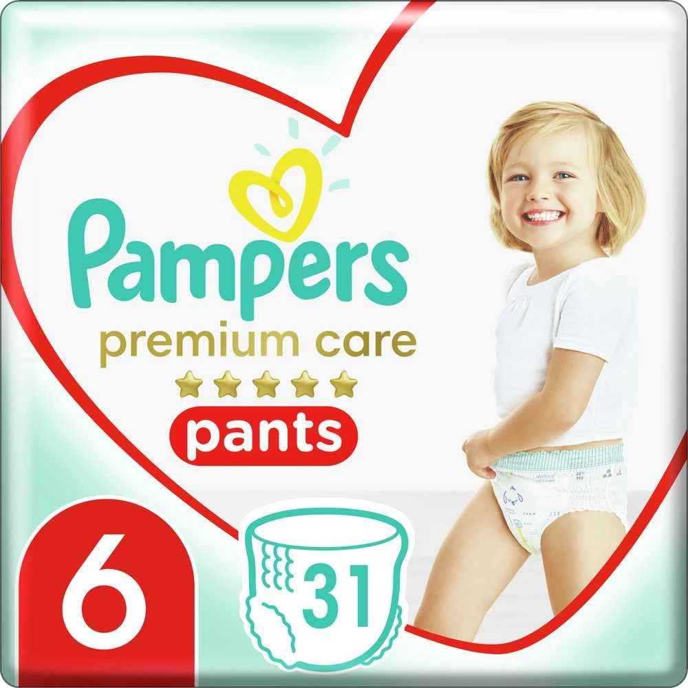 Sauskelnės-kelnaitės Pampers Premium Pants Value Pack, 6 dydis, 31 vnt.