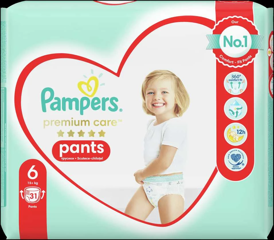 Sauskelnės-kelnaitės Pampers Premium Pants Value Pack, 6 dydis, 31 vnt.
