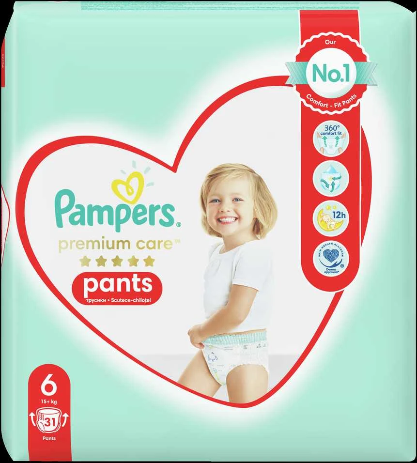 Sauskelnės-kelnaitės Pampers Premium Pants Value Pack, 6 dydis, 31 vnt.