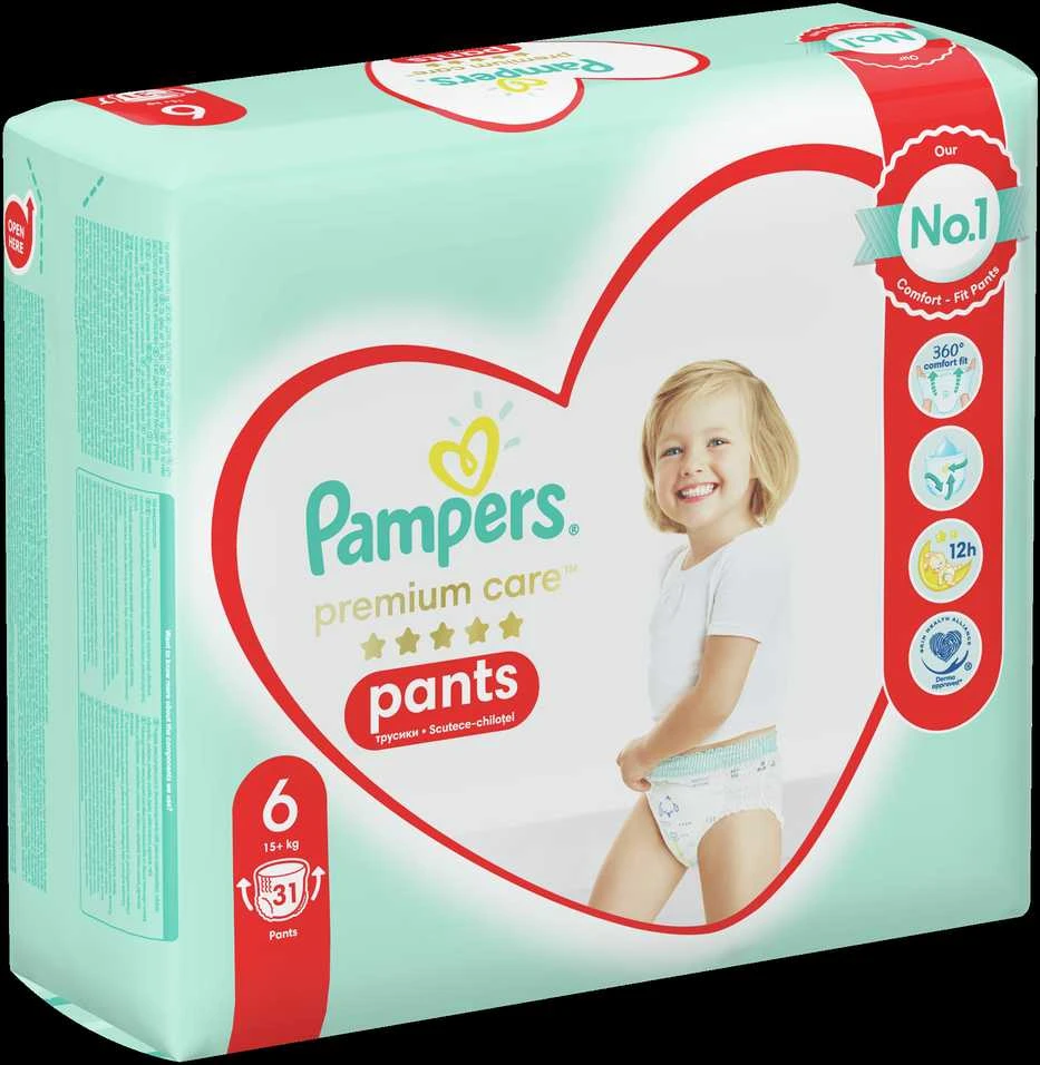 Sauskelnės-kelnaitės Pampers Premium Pants Value Pack, 6 dydis, 31 vnt.