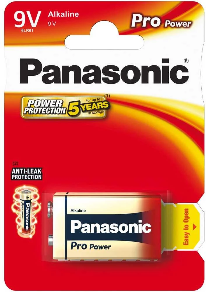 „Panasonic“ 6LR61PPG šarminės baterijos, 1 vnt., 9 V