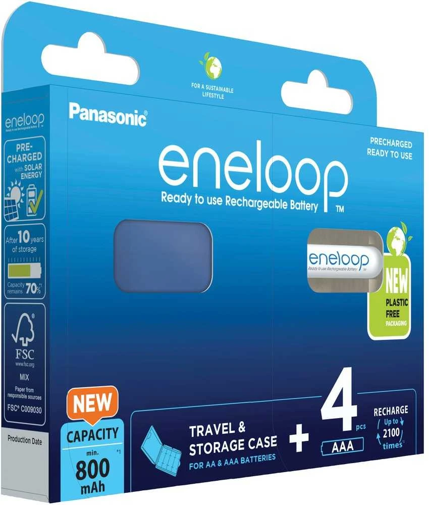 Panasonic Eneloop AAA baterijos su saugojimo dėklu