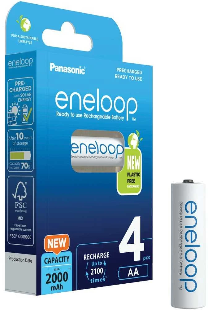 „Panasonic“ | Įkraunamos baterijos | ENELOOP BK-3MCDE/4BE | AA | 2000 mAh | 4 vnt.