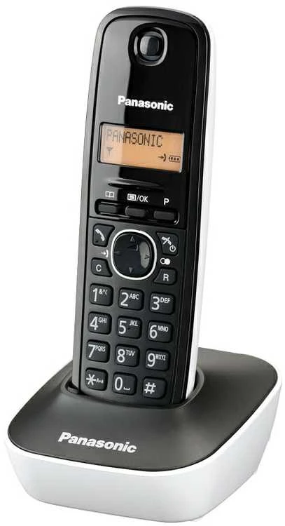 Panasonic | Cordless | KX-TG1611FXW | Built-in display | Caller ID | Juodas/Baltas | Phonebook capacity 50 entries | Belaidė jungtis