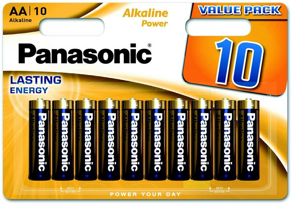 Panasonic AA baterijos, 10 vnt. pakuotė