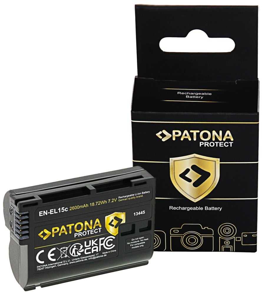 Patona Protect EN-EL15C 2250mAh / 16,2Wh baterija, skirta Nikon D500, D610, D750, D800, D800E, D810, D810A, D850, D7000, D7100, D7200, Z5, Z6, Z7