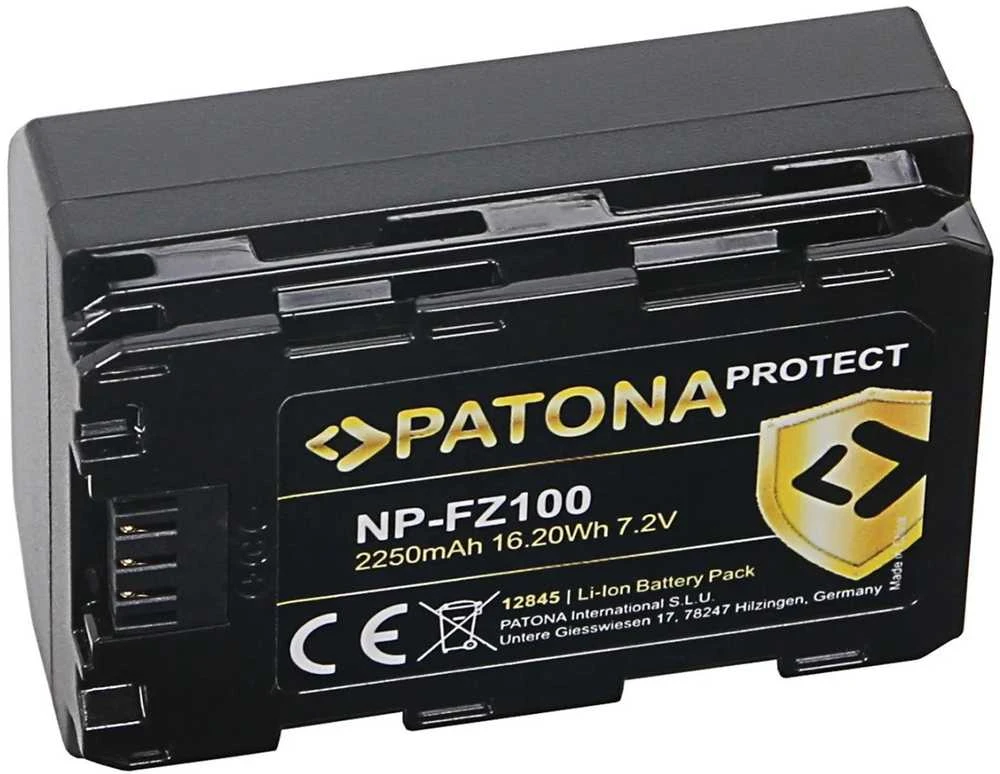 Patona Apsauga NP-FZ100 2250mAh / 16.2Wh baterija, skirta Sony NP-FZ100 A7 III, A7R III, A7RM3, Alpha 7 R III, A9, Alpha 9