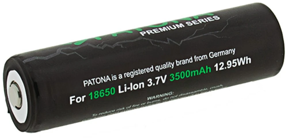 Akumulatorius patona premium pa-la-6516 18650 mygtuko viršus 3350mah, 3,7v, li-io