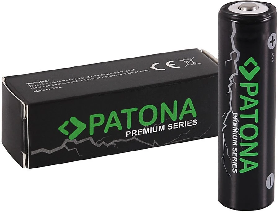 Akumulatorius patona premium pa-la-6516 18650 mygtuko viršus 3350mah, 3,7v, li-io