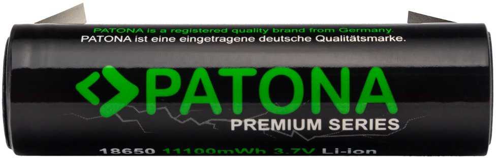 PATONA įkraunama baterija 18650 Li-lon 3000mAh PREMIUM 3,7V su litavimo kontaktais