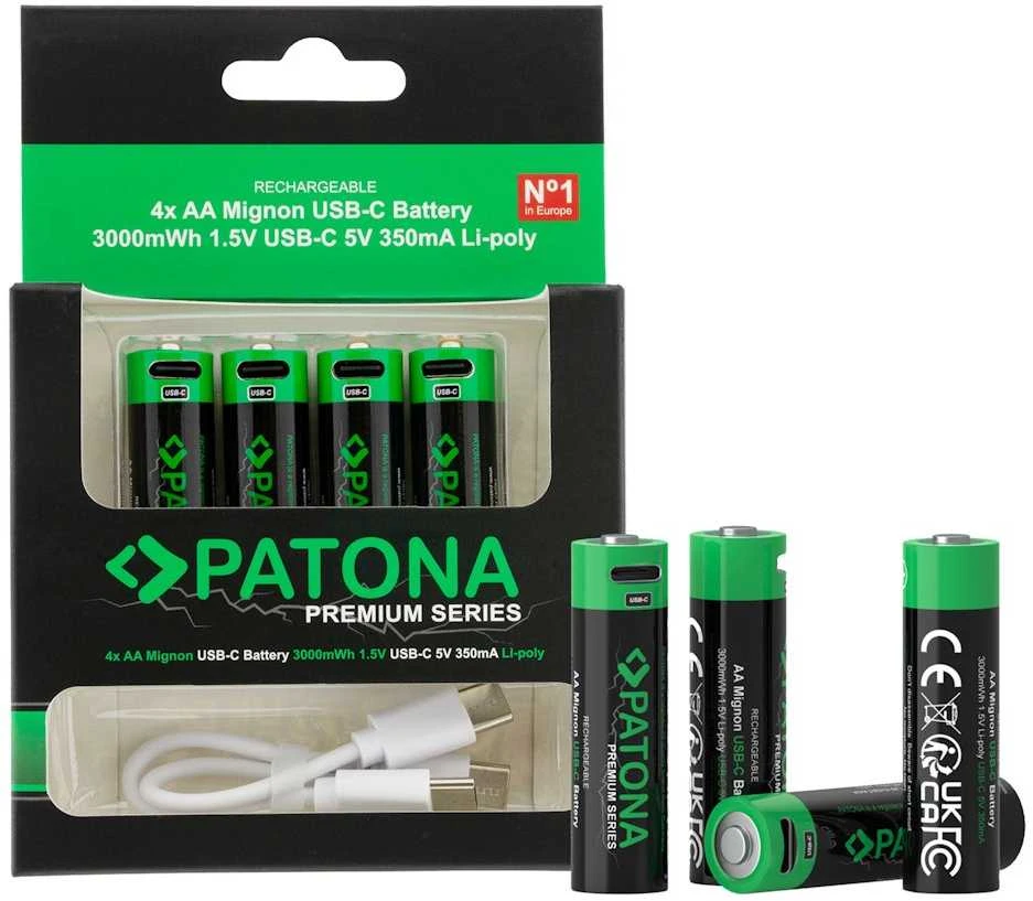 PATONA įkraunama baterija AA/LR6 Li-Pol 2000mAh