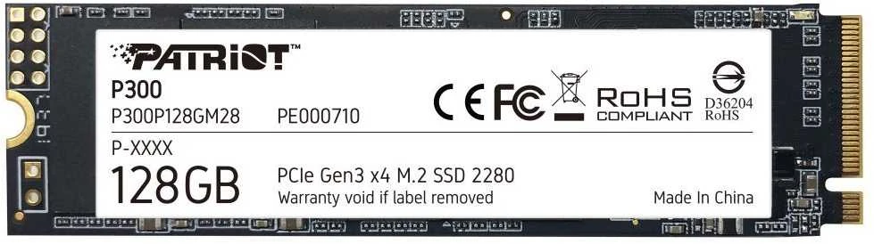 Kietasis vidinis diskas Patriot P300 M.2 PCIe Gen 3 x4 128GB SSD