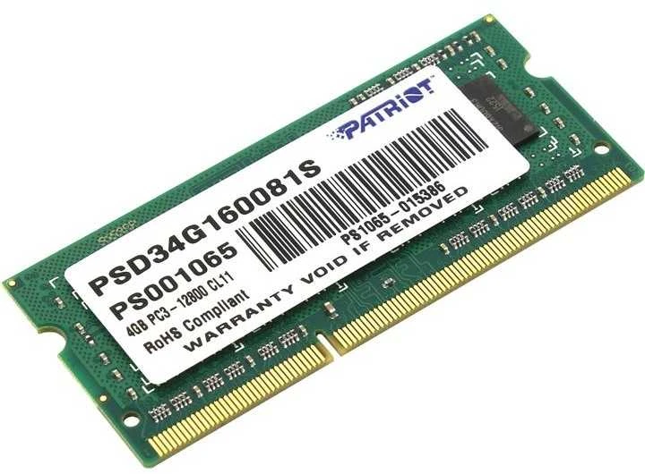 Nešiojamo kompiuterio atmintis Atmin. PATRIOT DDR3 4GB SIGNATURE 1600MH