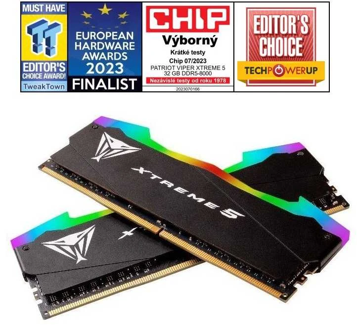 RAM Patriot Viper XtremE 5 RGB, DDR5, 32 GB, 8000MHz, CL38 (PVXR532G80C38K)