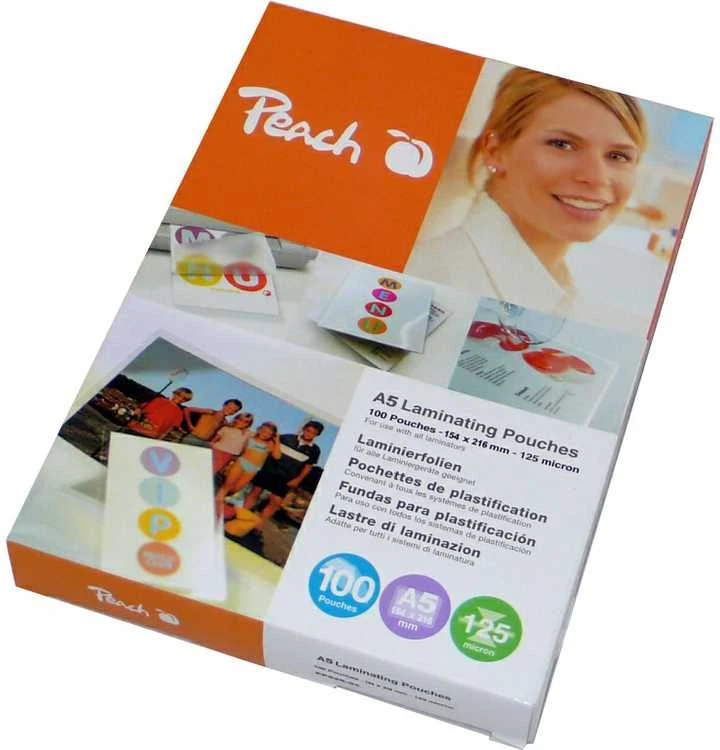 Peach Laminuojanti plėvelė A5, 154x216mm, 125mic, 100 lakštų (510319)