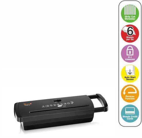 Peach PS400-00 dokumentų naikiklis Smulkinimas juostelėmis 22 cm 72 dB Juoda, Sidabras