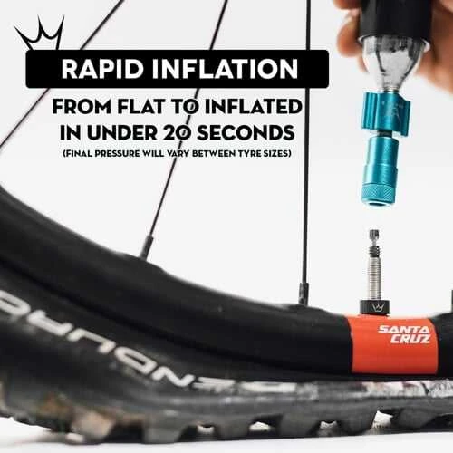 PEATY'S HOLESHOT CO2 PUMP + BOMBS 2 PCS - ROAD & GRAVEL (16G) - Juodas (PPR-HTI-RAG-BLK-12)