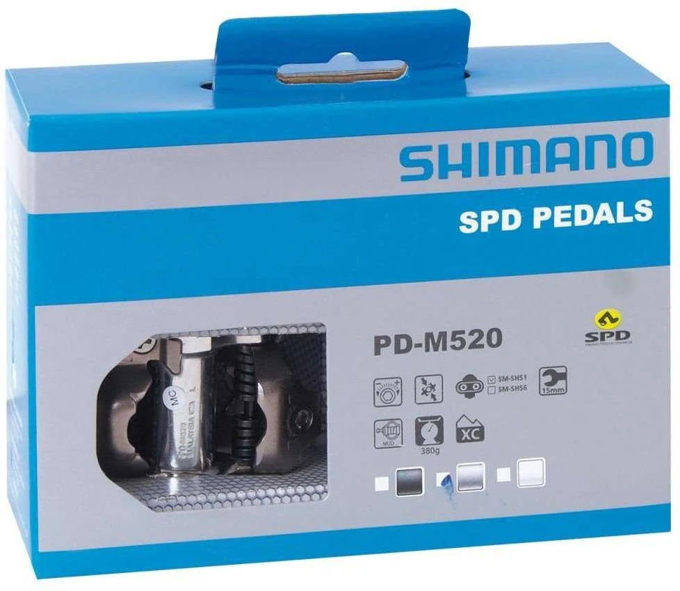 Pedalai Shimano PD-M520 SPD + SM-SH51 sidabrinis