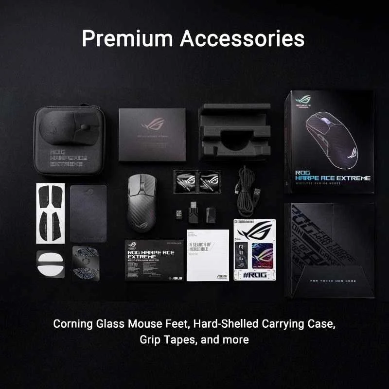 Pelė Myszka žaidimams Asus ROG Harpe Ace Extreme belaidė 42000 dpi optinė juoda