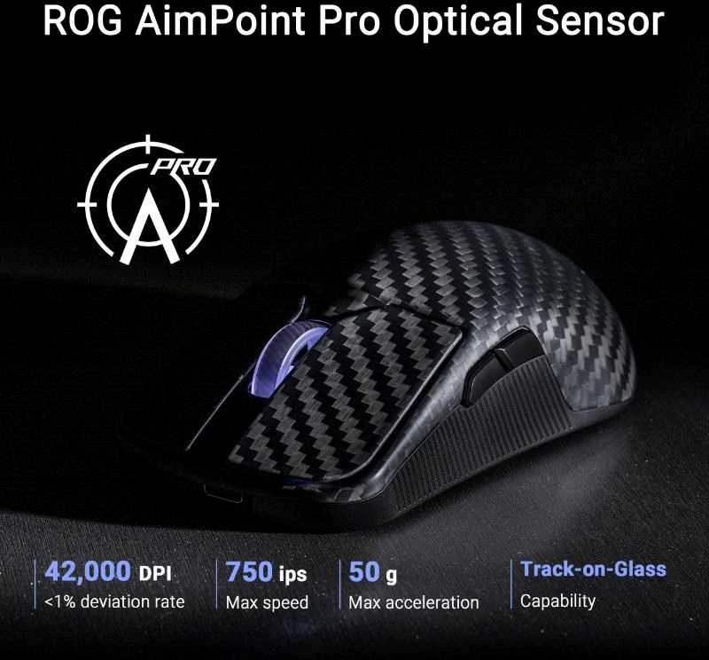 Pelė Myszka žaidimams Asus ROG Harpe Ace Extreme belaidė 42000 dpi optinė juoda