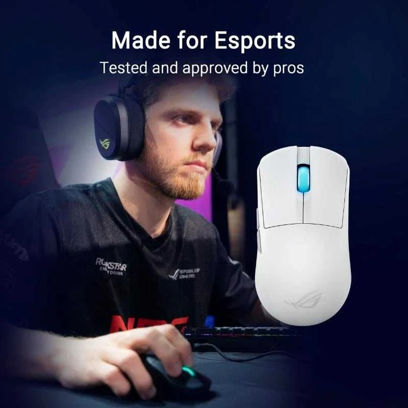 Pelė Myszka žaidimams Asus ROG Harpe Ace belaidė 42000 dpi optinė balta