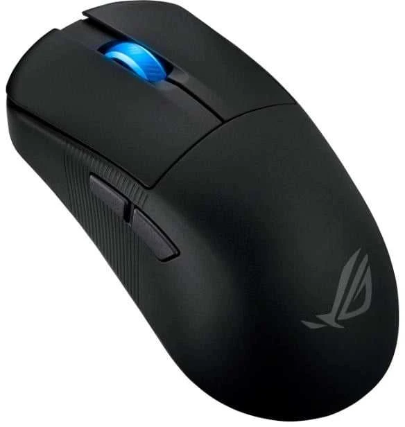 ASUS ROG Harpe Ace Mini belaidė žaidimų pelė, optinis jutiklis, 42,000 DPI, 5 mygtukai, juoda, abiejų rankų, USB Type-C ir Bluetooth ryšys